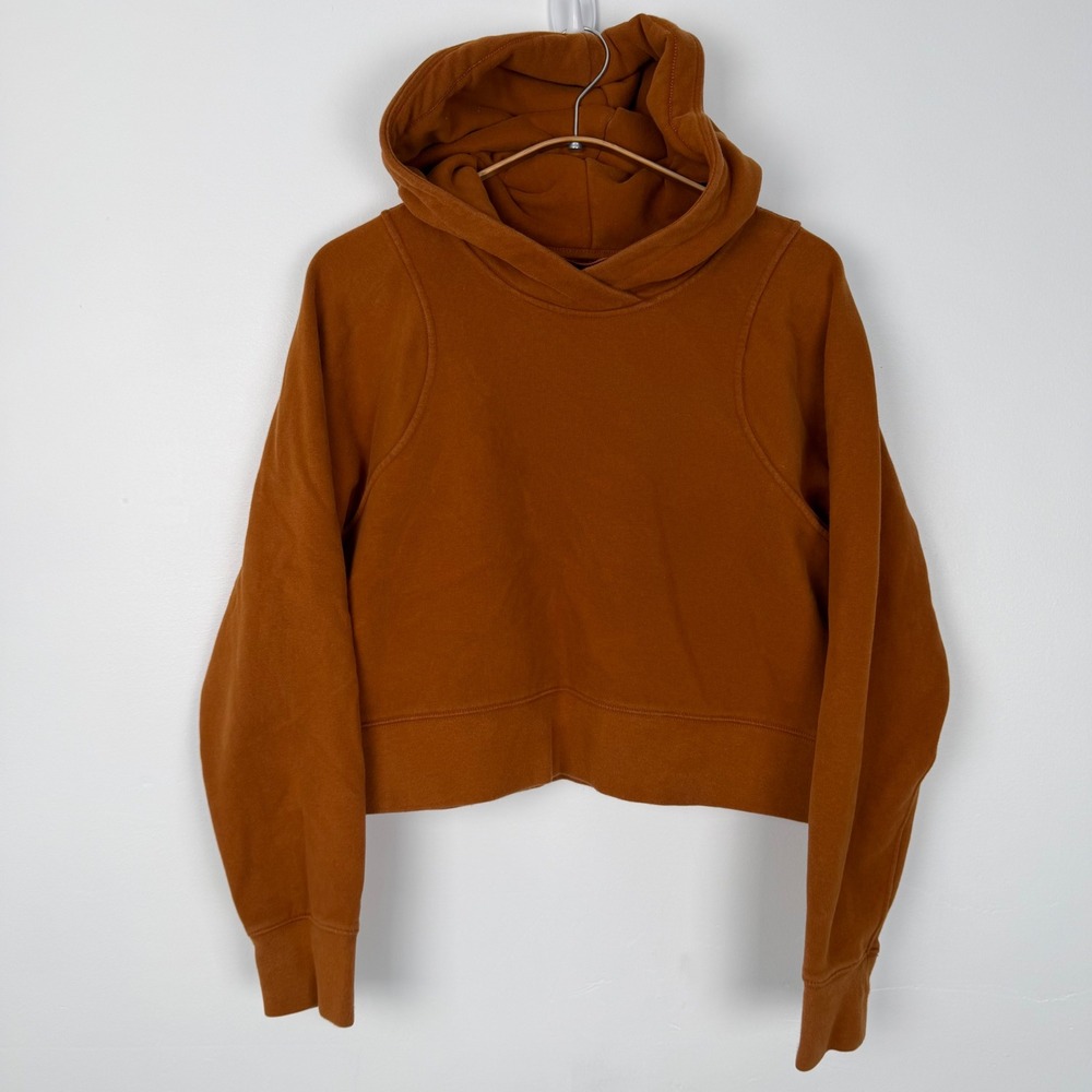 Lululemon Loungeful Cropped Hoodie Pullover Butternut Brown Sweatshirt Size 6